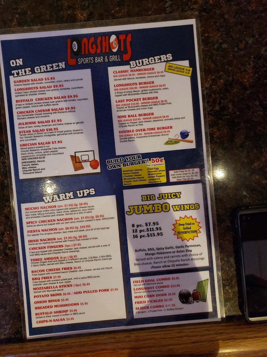 Longshots Menu - Image 3